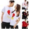 Men Women Valentine's Day Blouses Round Neck  Letter Love Print Couples Shirts Tops