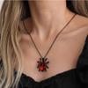 Vintage Red Crystal Spider Pendant Necklaces for Men Gothic Animal Choker Punk Rock Party Club Jewelry Boyfriend Gift