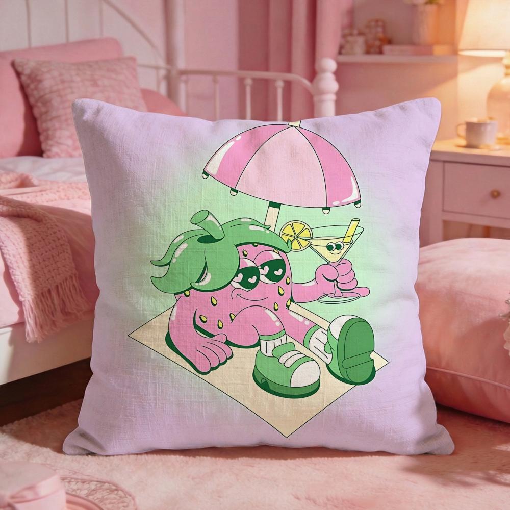 ArtCartoon Big EyesS Cushion Cover Premium Comfort Reversible Pillow Cove Two in One Design for Any Room  Car Interior