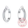 925 Sterling Silver Hoop Earring Fashion Korean Big Smooth Circle Vintage Earrings for Women Wedding Party Jewelry Gift