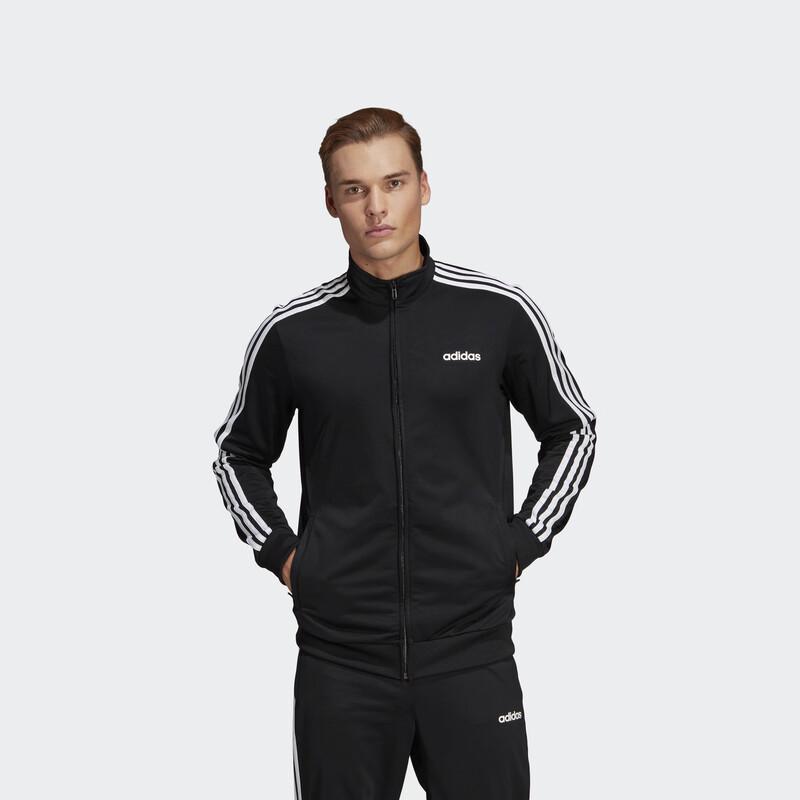 adidas Мужская спортивная куртка с воротником-стойкой и тремя полосками
