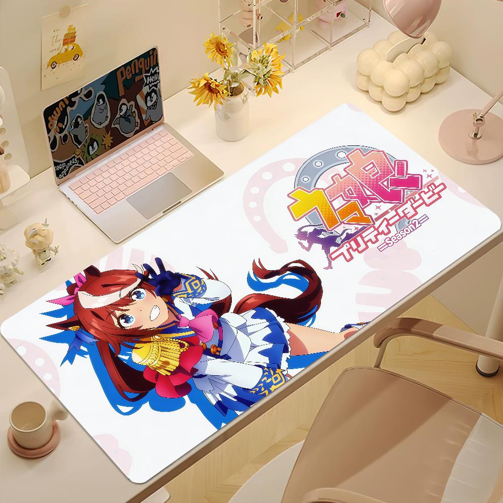 Игровой коврик для мыши Umamusume Pretty Derby, большой, нескользящий, с оверлоком, для настольного компьютера, клавиатуры, мыши, офиса, геймера, студента