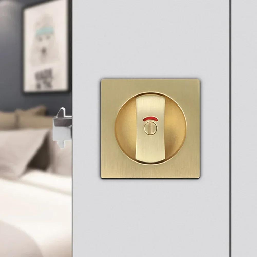 Flush Mount Privacy Pocket Door Lock in Zinc Alloy Featuring Sheet Recessed Hardware for Enhanced Door Security