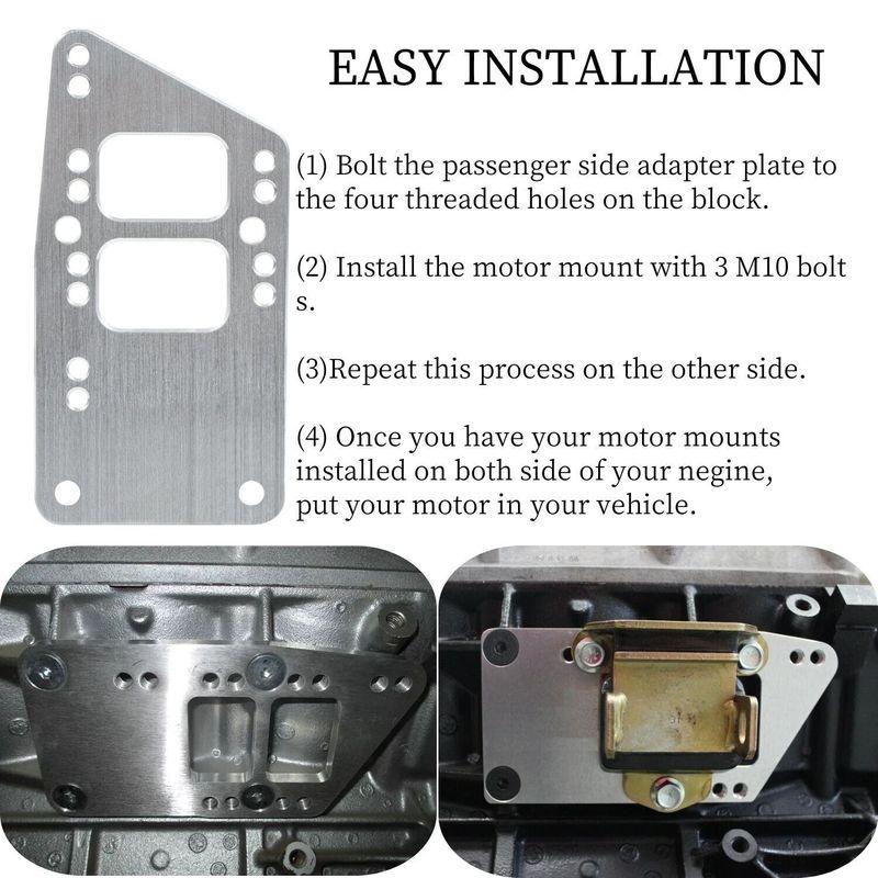 SBC Vehicle to LS Engine Motor Mount Adapter Plate Universal Swap Bracket Small Block LS Conversion Adjustable LS1 LS3 LS2 LQ4