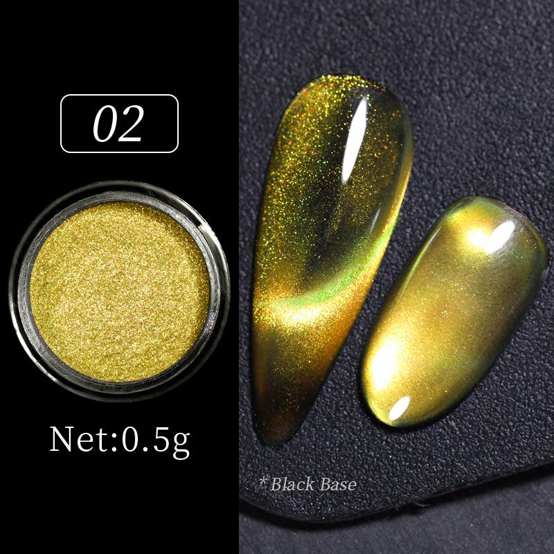 Nail Art Chameleon Cat Eye Powder, Magic Laser Polarized Chameleon Cat Eye Magnetic Powder, Сильный магнитный порошок