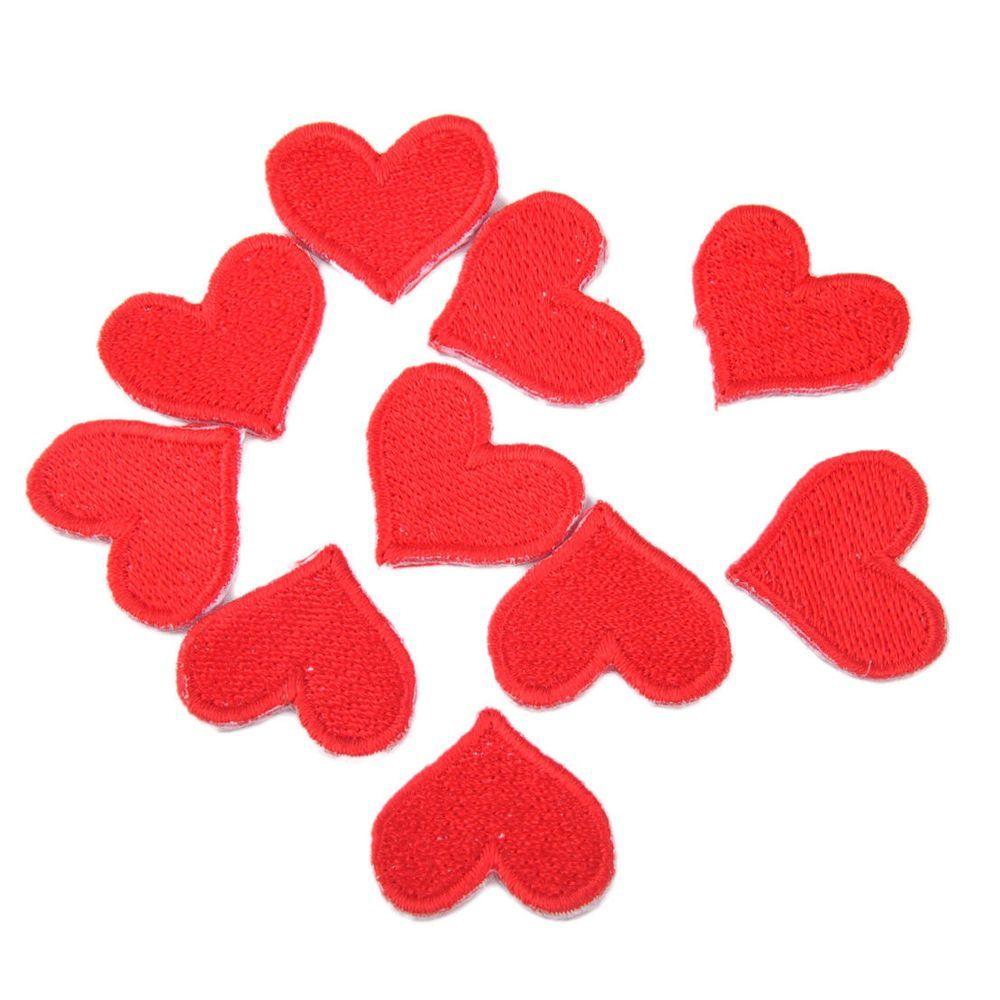 Red Heart Shape Embroidery Patch Stickers Clothes Patch Apparel Applique Patches Patch Sticker