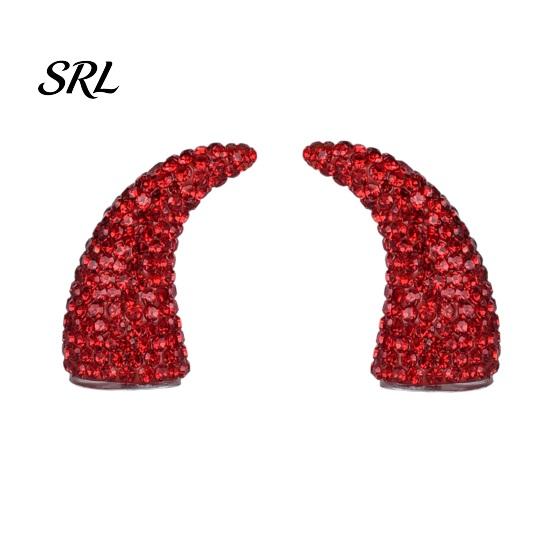 Sparkling Rhinestone Horns for Cosplay 1 Pair Devil Horns, Car Dashboard Decor, Faux Crystal Demon Hair Easy Attach Costume Props Adults Clip