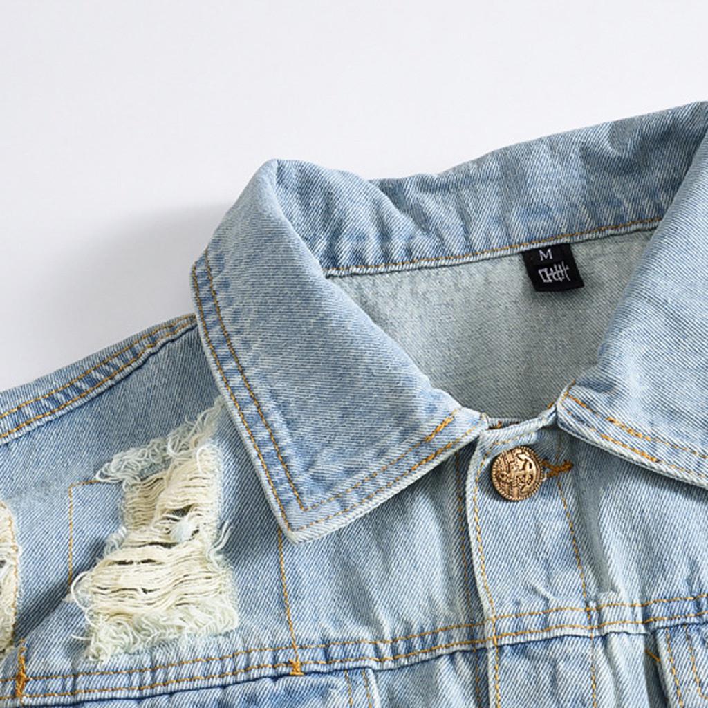 Мужская новая мода джинсовый жилет повседневная ковбойская куртка с плечевой блузкой