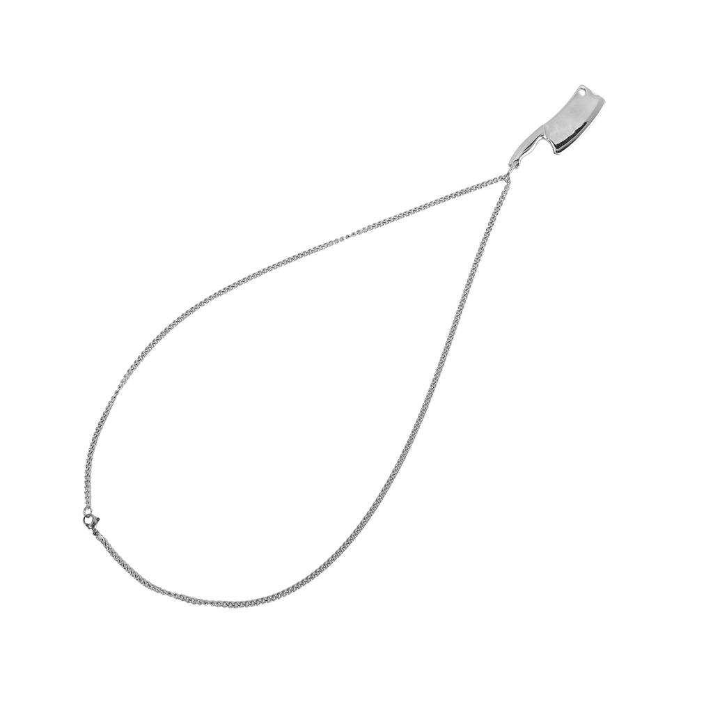 Подвеска-ожерелье из нержавеющей стали в виде ножа для рубки для мужчин Модное ожерелье Ювелирные изделияСеребро