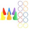 Traffic Cones Outdoor Indoor Soccer Training Marker Cones with 10 Rings for Kids Children Adult