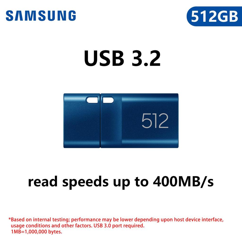 Samsung 128GB USB Type-C Flash Drive 64GB 256GB 400mb/s 512GB USB 3.1 USB 3.2 Pendrive Memory Stick USB Flash Drive For PC/Notebook/phone/Tablet