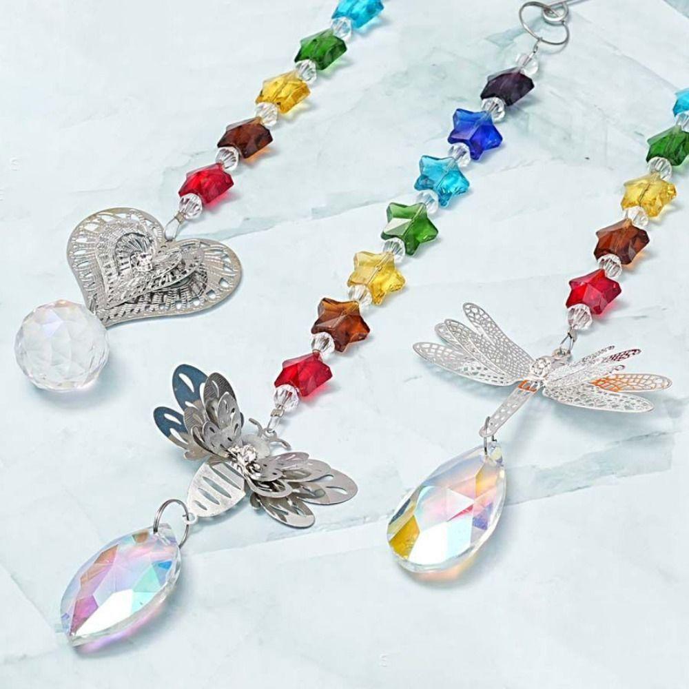 Handmade Butterfly Prism Pendant Exquisite Window Hanging Suncatchers Decor Accessories