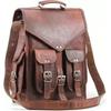 Vintage Rucksack Goat Leather Brown Real Laptop Messenger Shoulder Bag