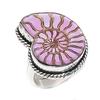Ammonite Fossil Gemstone 925 Sterling Silver Jewelry Ring Size 8.5