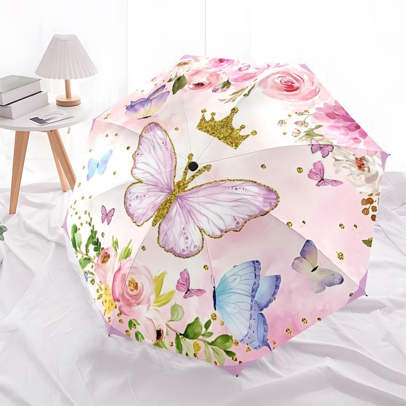 1pc Butterfly Royal Automatic Opening/Closing Umbrella with Operation & Windproof Canopy yy260311060