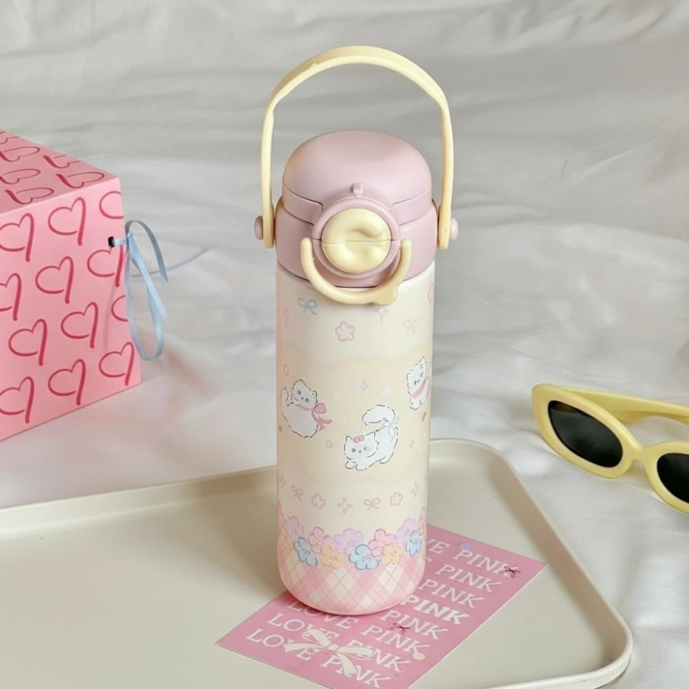 316 Stainless Steel Water Bottles Cartoon Kitten Insulated Cup Trendy Thermal Cup  for Travel