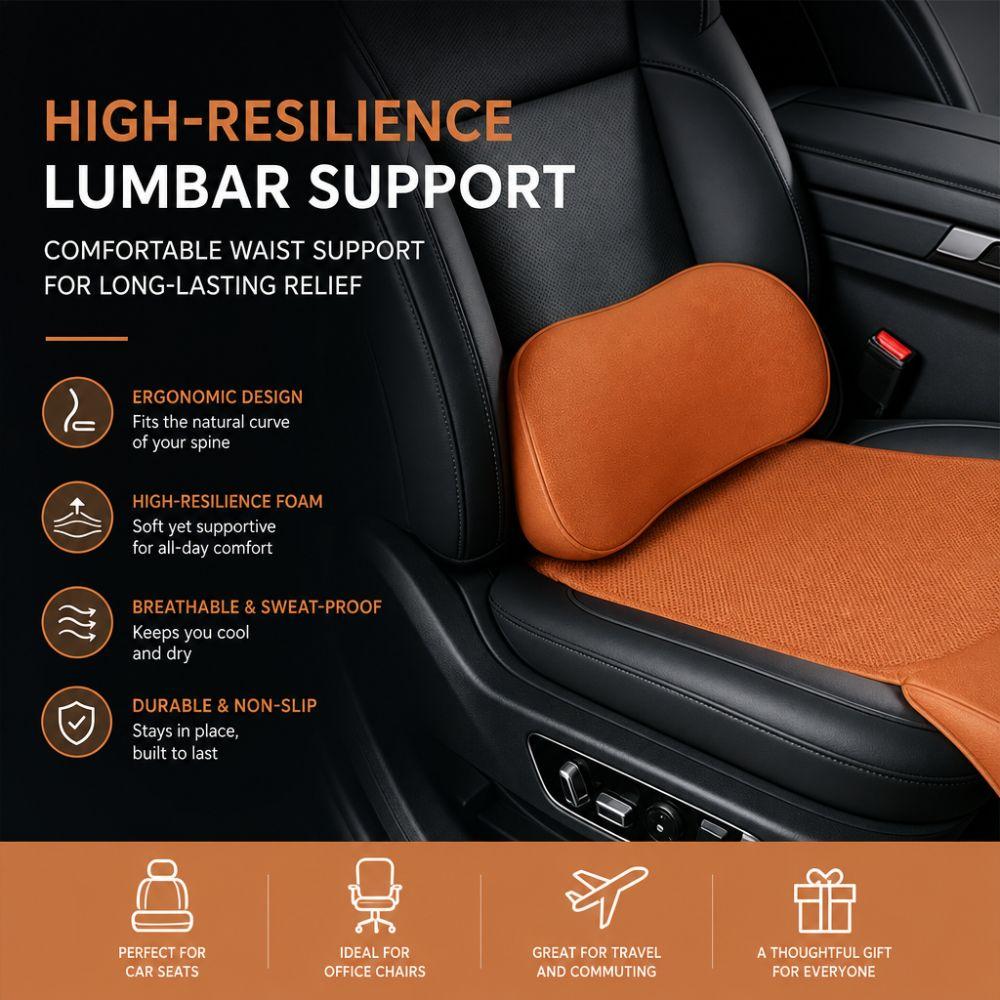 Memory Foam Integrated Lumbar Leg Support Mat Leather Extended Seat Cushion  Vehicle Universal