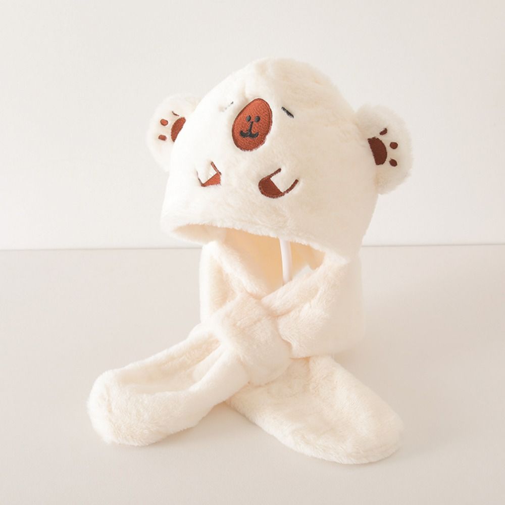 Коралловый флис Капибара пушистая шапка повседневная детская зимняя шапка детский комплект шапка шарф протектор для ушей