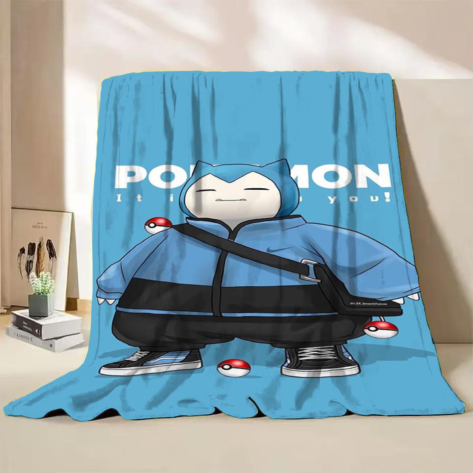 Фланелевое пушистое флисовое одеяло Pokemon Snorlax для дома, спальни, кровати, дивана, офиса, детское покрывало, взрослое мягкое одеяло, милый подарок для ребенка