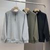 Men's Trendy Stand Collar Half-Zip Sweatshirt, Loose-Fit Pullover for Spring, Autumn, and Winter 2024.