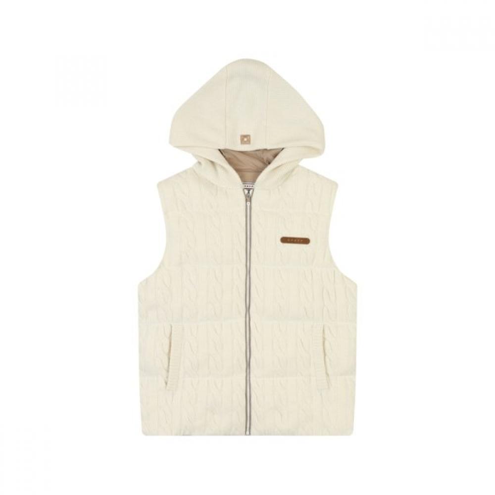 Onoff Women Knit Down Vest Ivory Of2003lb