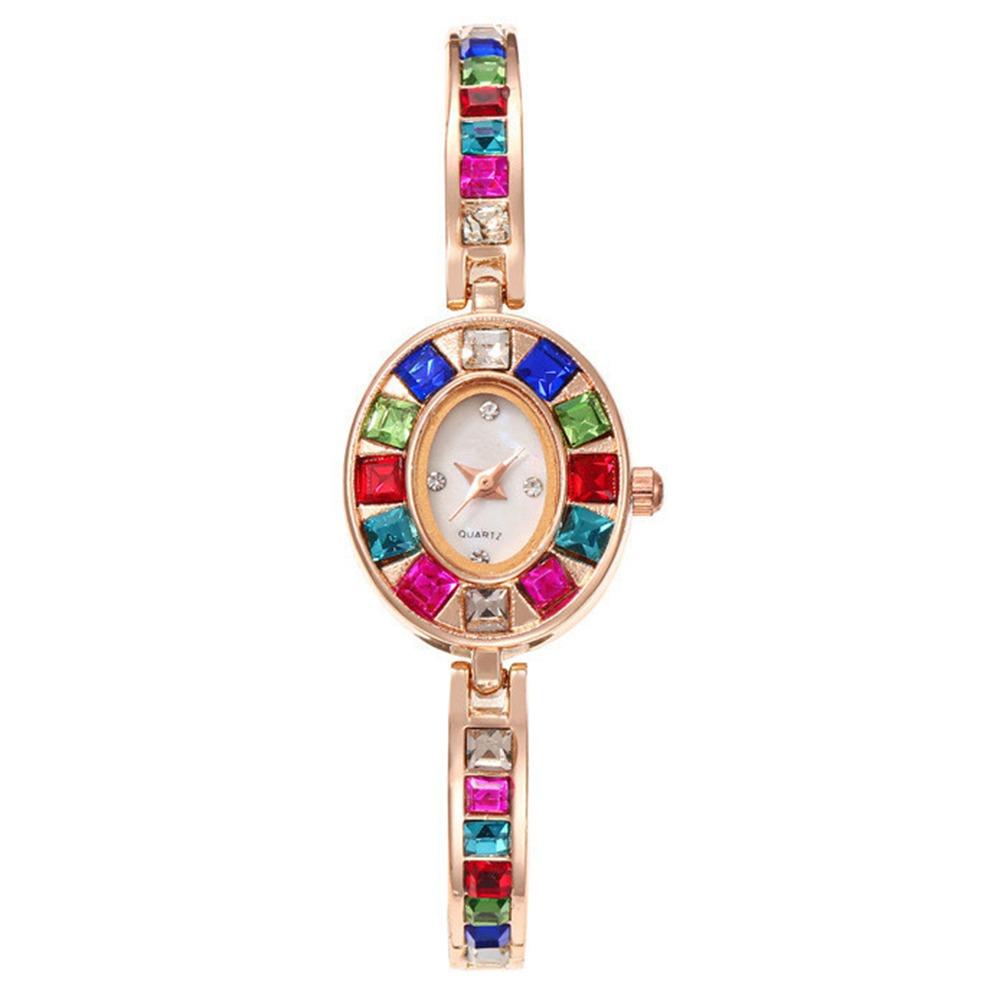 Bracelet Type Quartz Wristwatches Colorful Round Quartz Watch Women's Wrist Watch  Female