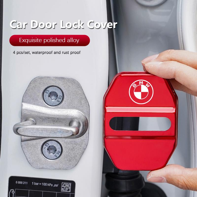 vbjly8 4pcs Car Door Lock Protection Cover Titanium Alloy Cap For BMW E46 E90 E60 F30 F10 E39 E36 F20 G20 G30 E92 E87 E91 X5 E70 F11 X3 CUV1