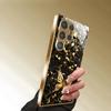 Позолоченный чехол для телефона из закаленного стекла, совместимый с Galaxy S26 S25 S24 S23 S22 Ultra Plus. Элегантный дизайн в черном и золотом цветах.