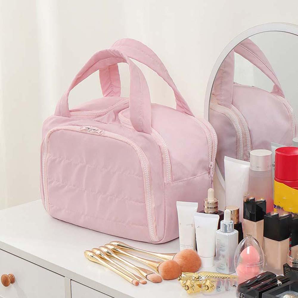 Хлопковая однотонная косметичка Kawaii Сумочка для макияжа Мягкая портативная косметичка для туалетных принадлежностей Хранение