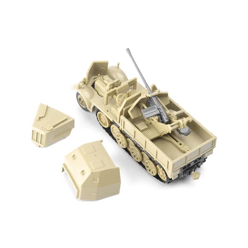 1/72 Немецкий полугусеничный зенитный грузовик Вермахта ВМВ SD. Kfz.7/2 Бронированная зенитная машина Модель 4D Сборка Военная колесница Игрушка