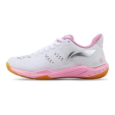 Кроссовки для бадминтона Li Ning Cool Shark EVA Rubber с амортизацией, амортизацией, дышащие, износостойкие, нескользящие, с низким верхом, женские, розовые, белые, AYAR034-2