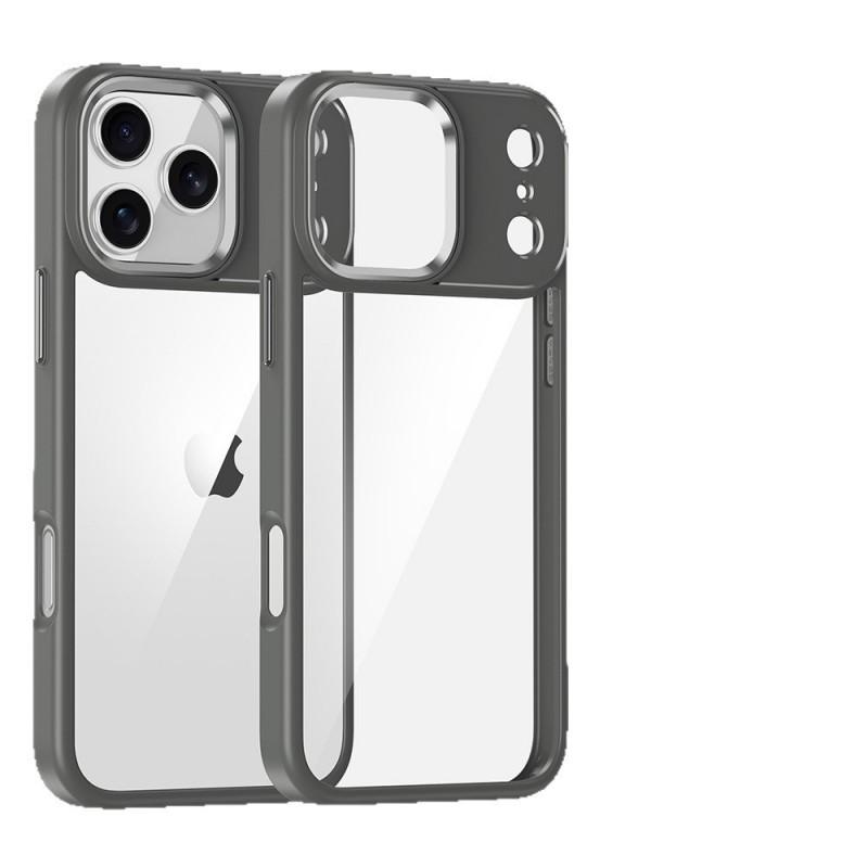 Metal Frame Clear Phone Case IPhone 16 Pro Max 17 15 14 Shockproof Protective Cover