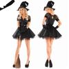 New Halloween New Black Veil Witch Costume, Witch Costume, Temperament Witch Night Ghost Game Costume