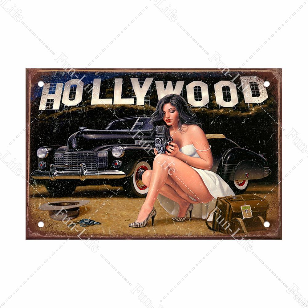 Красота девушки винтажный металлический плакат Ретро жесть Компактная автомобильная жестяная вывеска доска для домашнего паба, бара, кафе, гаража, декор стен 20x30 см