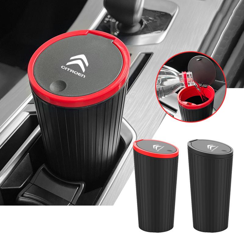 WKZA3 1PCS Car Trash Bin Can Rubbish Bag Garbage Container Storage Box Bucket For Citroen C1 C2 C3 Grand C4 Picasso C4L VTS C-ELYSEE