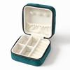 Compact Velvet Jewelry Travel Box for Rings, Earrings, and Necklaces