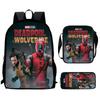 Wolverine Deadpool Movie Characters Trendy Cartoon Printed Backpack Student
