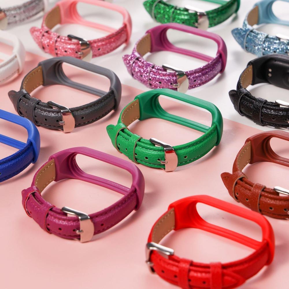 Сменный ремешок из искусственной кожи, новый ремешок для часов Xiaomi Mi Band 7 6 5 4 3 Smart Band