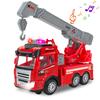 Fire Engine Toy, Car Toy, Fire Engine Truck, Working Vehicle, Emergency Vehicle, with LED Lights, No Remote Control Required, Automatically Runs,