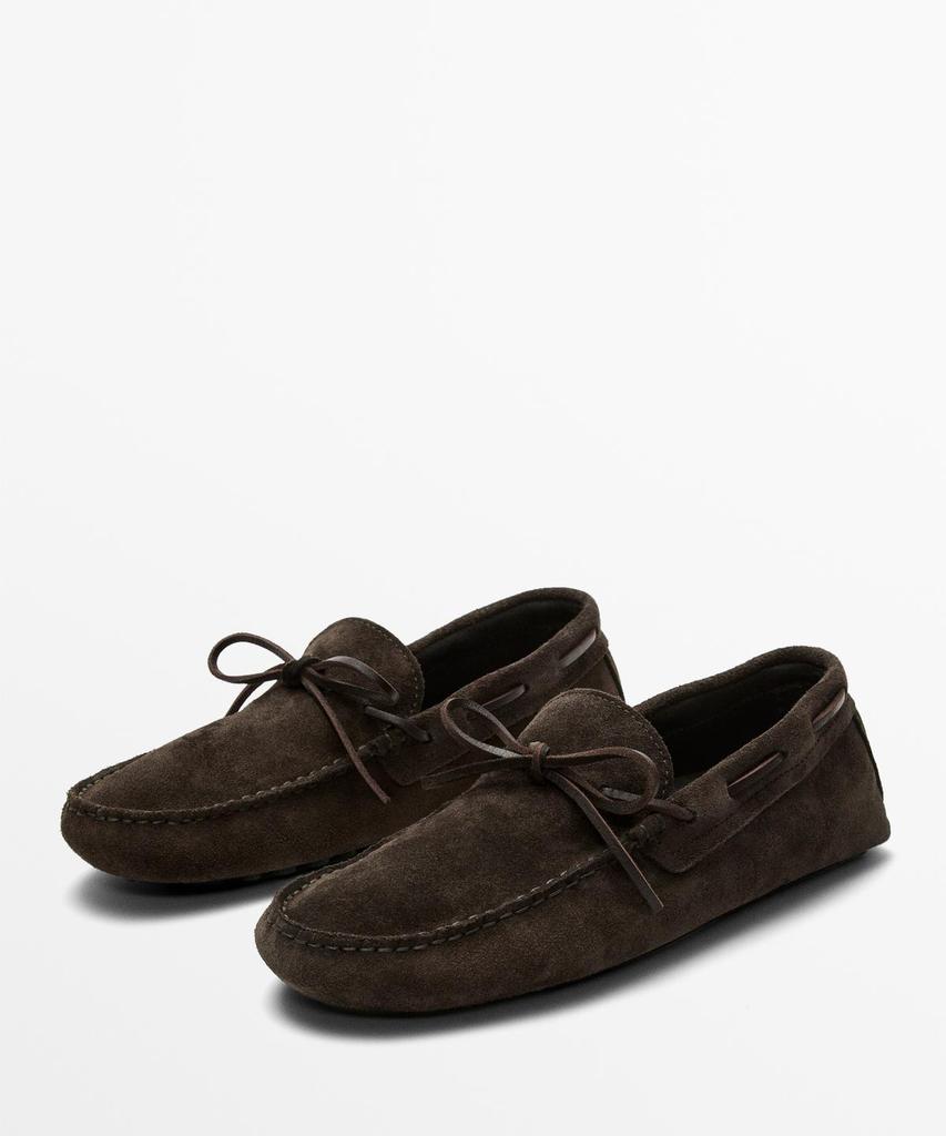 Massimo Dutti Gio And Leather Lace Loafers