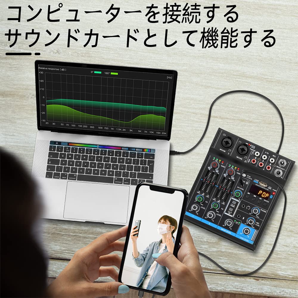 Портативный мини-микшер 4-канальный аудио DJ консоль звук 48 В фантомное питание для записи на ПК веб-трансляции вечеринки Depusheng Black Card, USB, - M4,