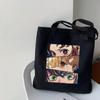 Japanese Demon Slayer Print Canvas Tote Anime Funny Women Bag Large-capacity Casual Cartoon Harajuku Women Shopper Shoulder Bags