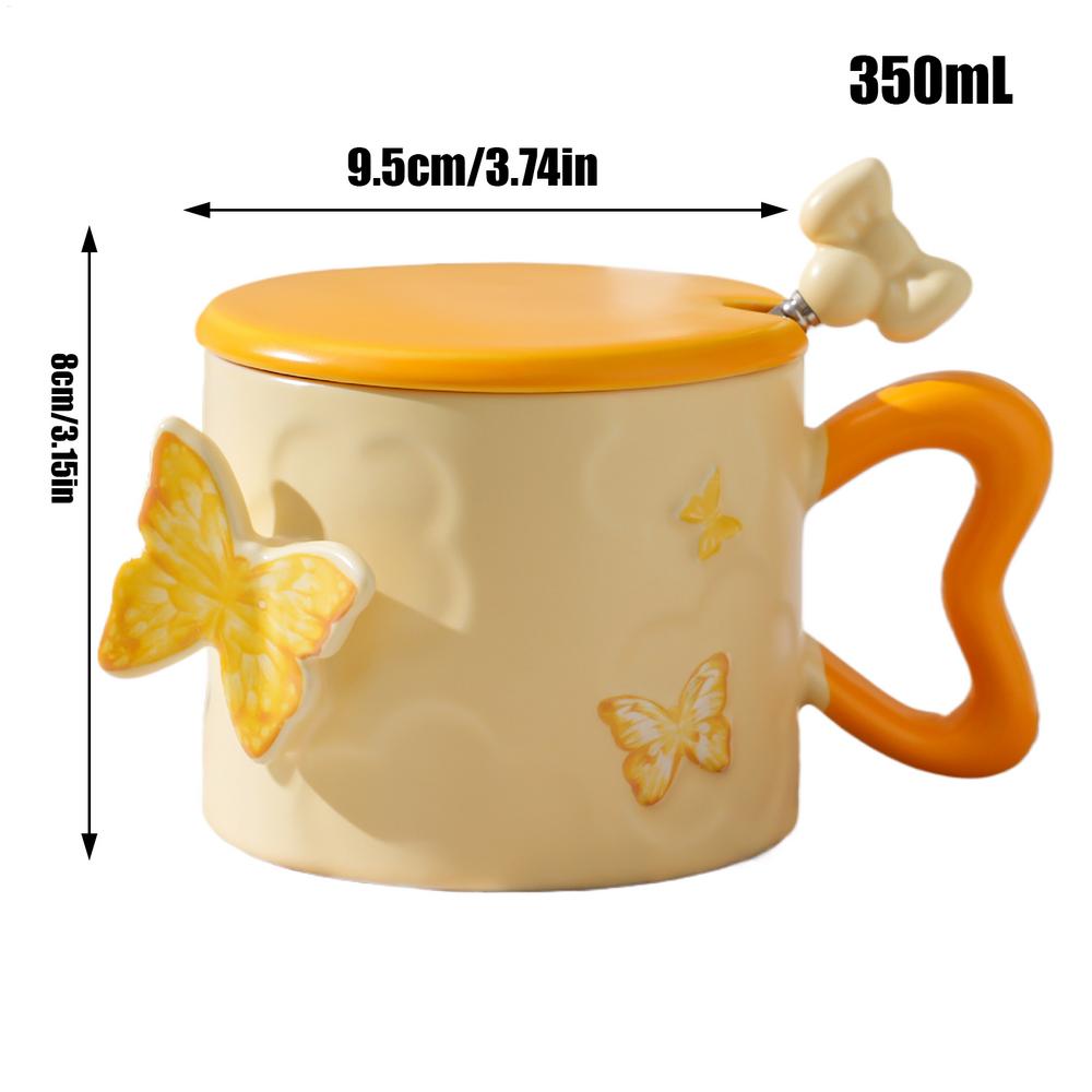 3D Цветок Бабочка Керамическая Кофейная Кружка Бабочки Чайная Чашка Чашки для Молока Воды Подарок на День Рождения для Подруги Мамы Женщин День Матери