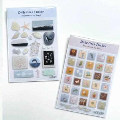 Самоклеящиеся украшения 3D желейные наклейки мультяшный океанский мир наклейки для журнала планшетные компьютеры