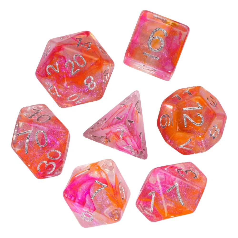 Cusdie D&D Дымовые кубики Dungeons and Dragons 7 многогранных кубиков D4 D6 D8 D10 D% D12 D20 для ролевых игр и настольных игр