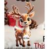 Cute Elk Baby with Christmas Lights Acrylic 2D Flat Pendant Christmas Tree Decoration  Pendant Car Rearview Mirror Pendant Holiday Decoration Pendant
