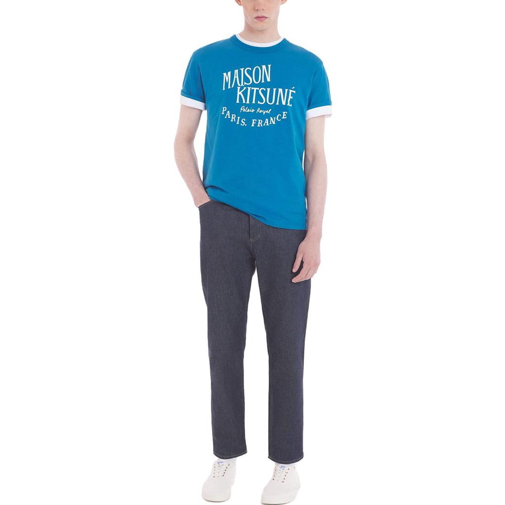 Maison Kitsune Plain Letter Print Crew Neck Short Sleeve T-Shirt Men tops LM00113KJ0008-P462