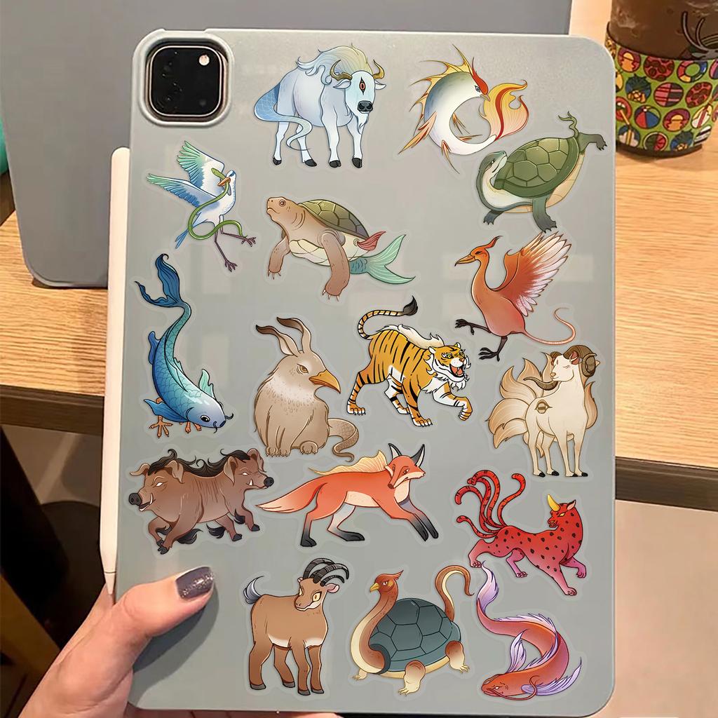 50 Transparent Cartoon Mountain and Sea Scripture Sticker Pack Waterproof Transparent PET Manual Decorative Guitar Notebook