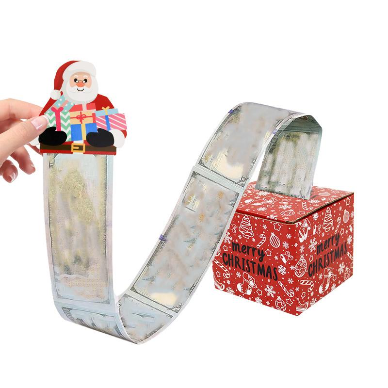1Pc DIY Surprise Pull Unique Gift Boxes Merry Christmas Money Case Xmas With Card Holder