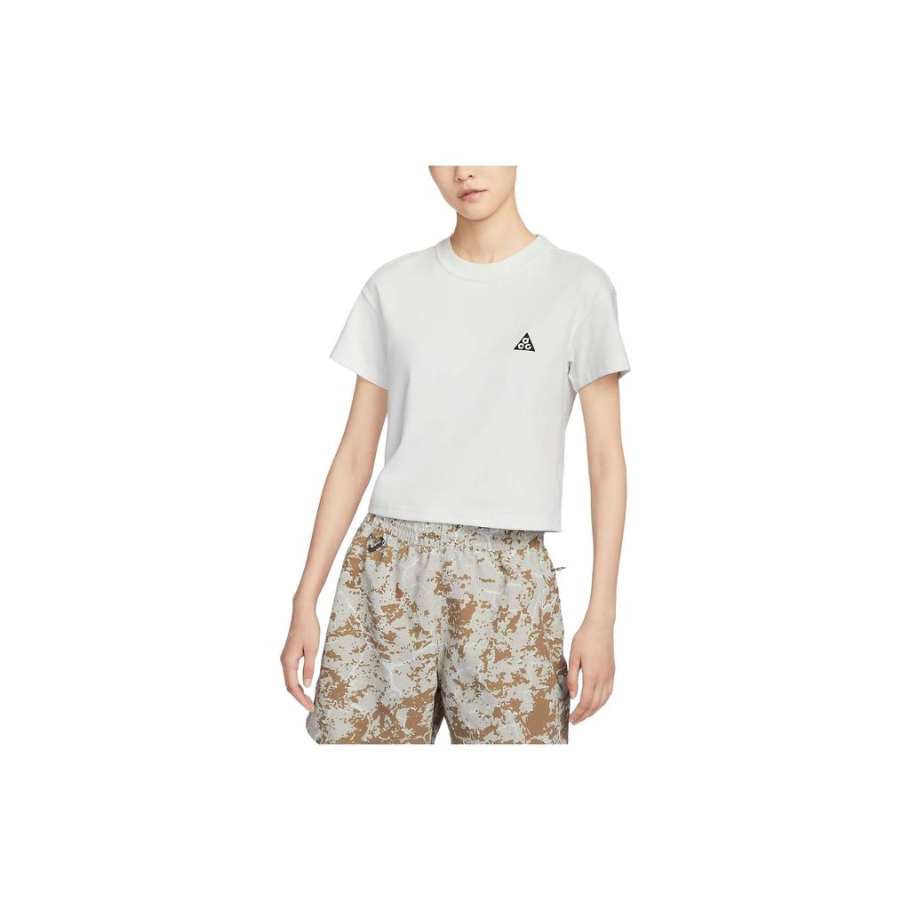 Nike Футболка с круглым вырезом и коротким рукавом с логотипом, женские топы, белые FD2717-121